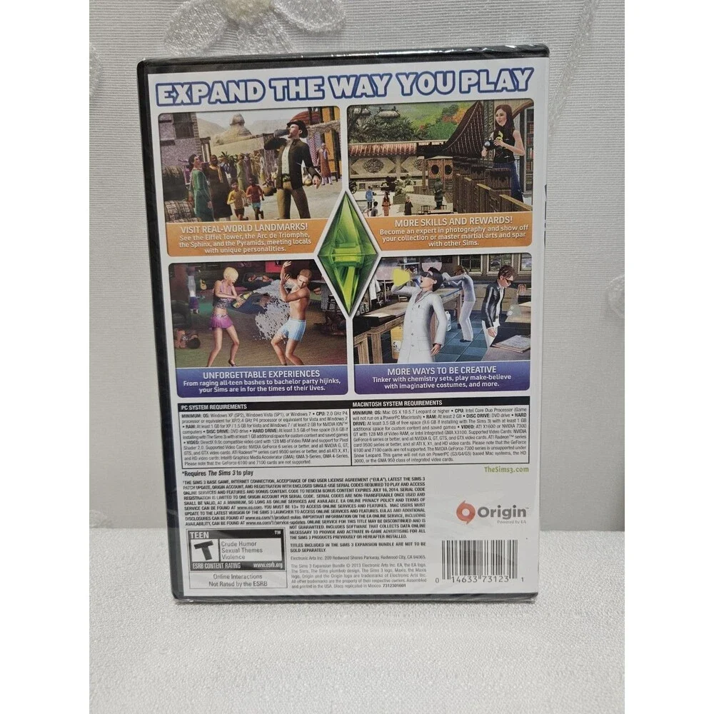 Sims 3 Expansion bundle( New) Sealed & Project runway PC Video Game (Open)